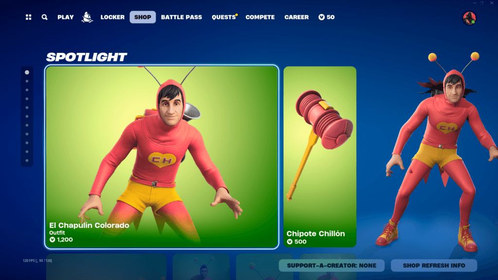 El Chapulin Colorado in Fortnite