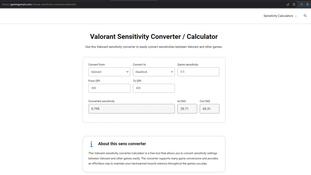 Valorant sensitivity converter @ gamingsmart.com