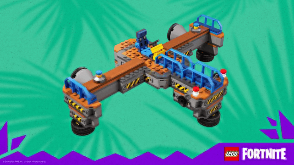 The Air Ship flying vehicle being teased by X post on LEGO Fortnite