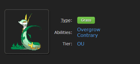 Serperior's most likely Hidden Ability, Contrary shown in Pokémon Scarlet and Violet