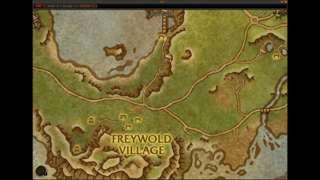 The location of Dalaran Sewer Turtle NPC near Freywold in World of Warcraft The War Within