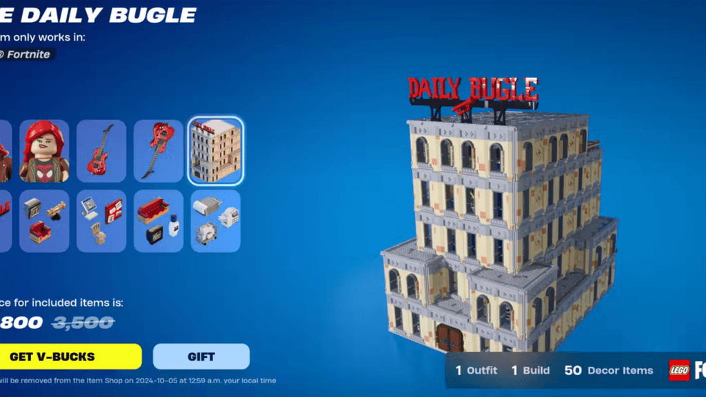 The Marvel Build Bundle of The Daily Bugle Build Bundle in LEGO Fortnite