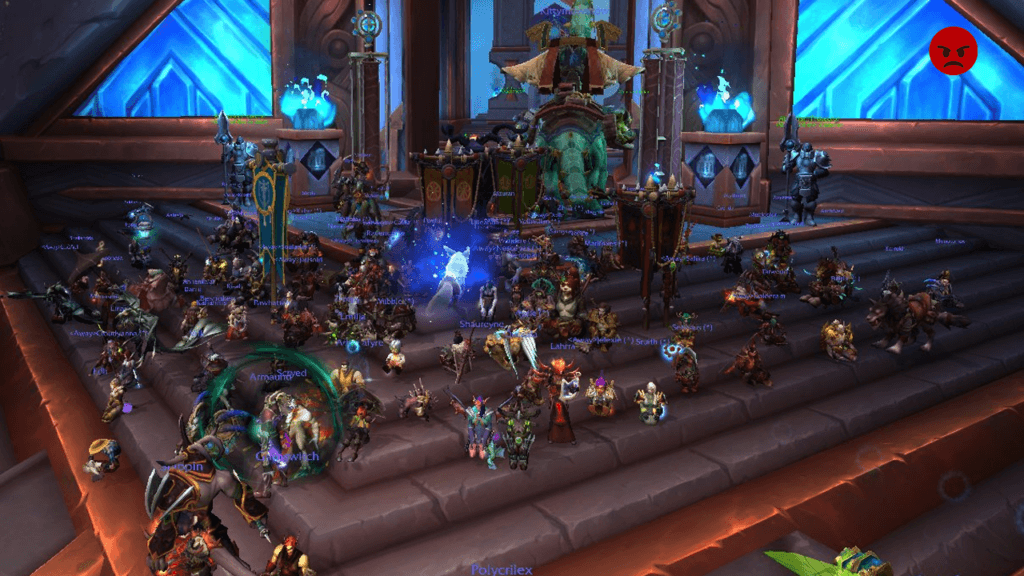 World of Warcraft in-game protest by players (not against this change)