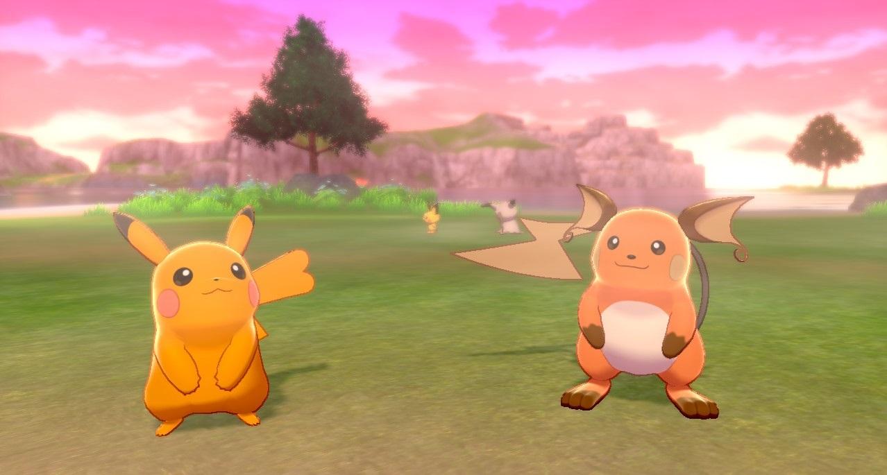 Shiny Pikachu and Raichu in Pokemon Sword and Shield