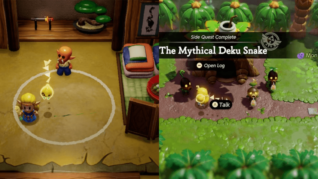 Slumber and Dojo and The Mythical Deku Snake that gives out Monster Stones in Echoes of Wisdom