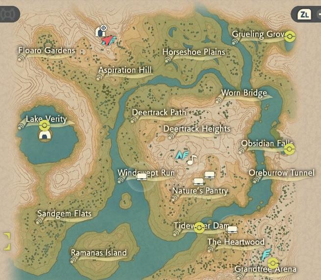 Showing locations of all Unowns in Obsidian Fieldlands