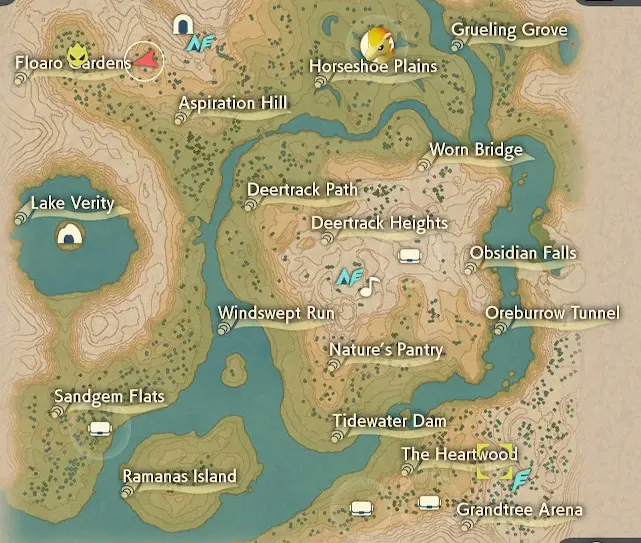 The Gracidea field's location in Pokemon Legends: Arceus