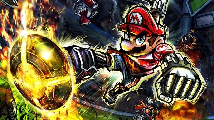 Mario in Mario Strikers: Battle League