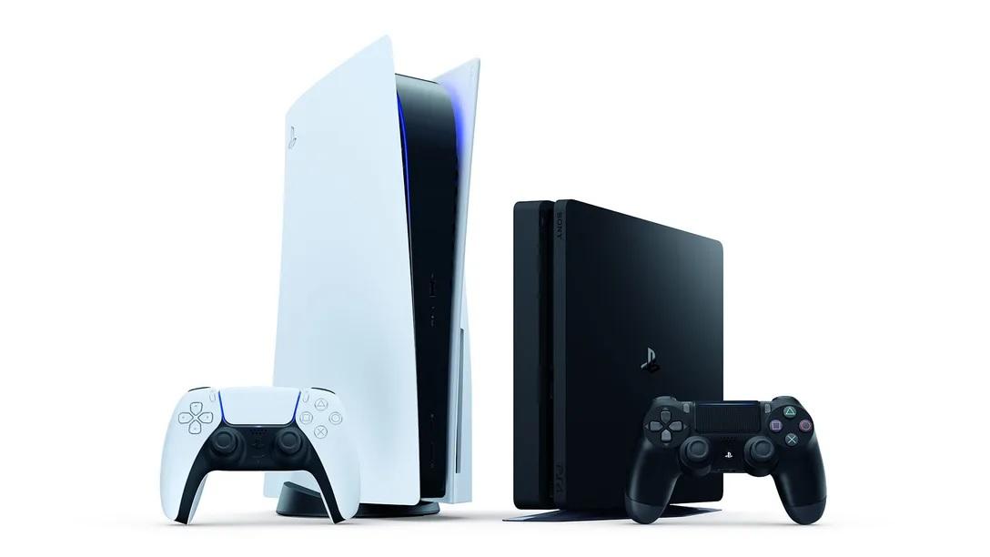 The PlayStation 5 and a PlayStation 4 Slim