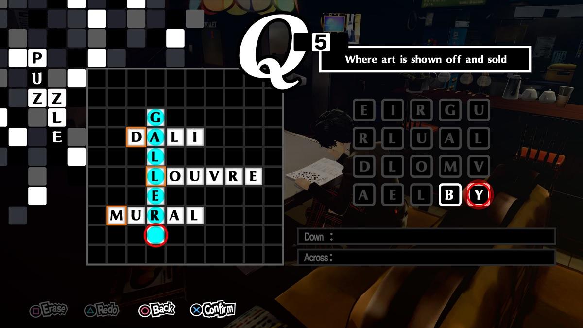 Persona 5 Royal crossword puzzle answers