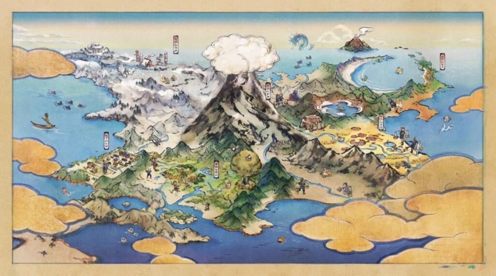 The Pokemon Legends: Arceus map of Hisui.