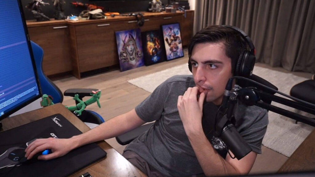 shroud during a stream on Twitch.