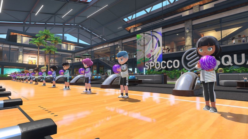 Bowling in Nintendo Switch Sports.