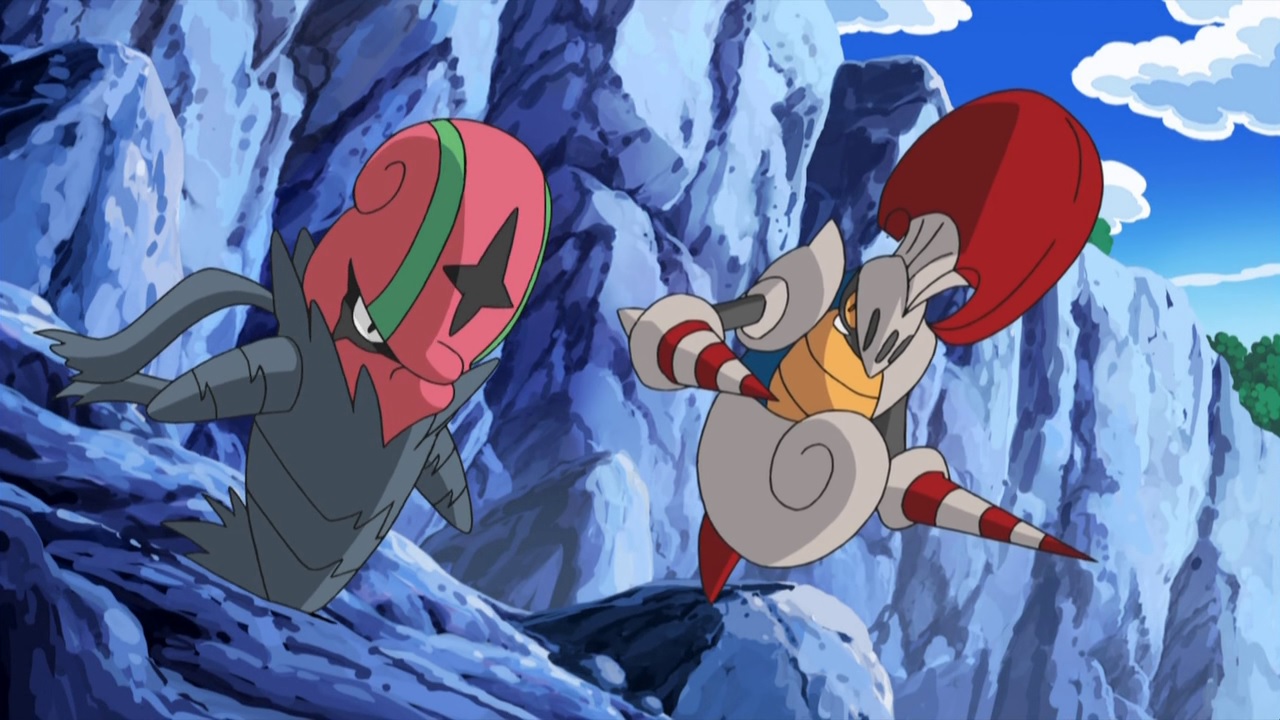 Escavalier and Accelgor in the Pokemon anime