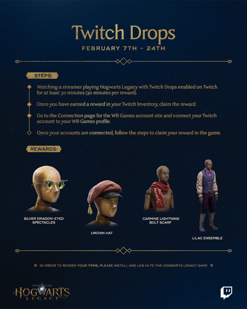 Hogwarts Legacy early access Twitch drops