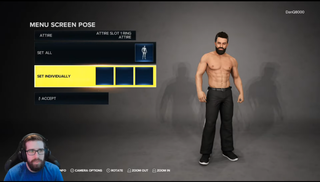 WWE 2K23 MyRise: The Lock custom pose screen