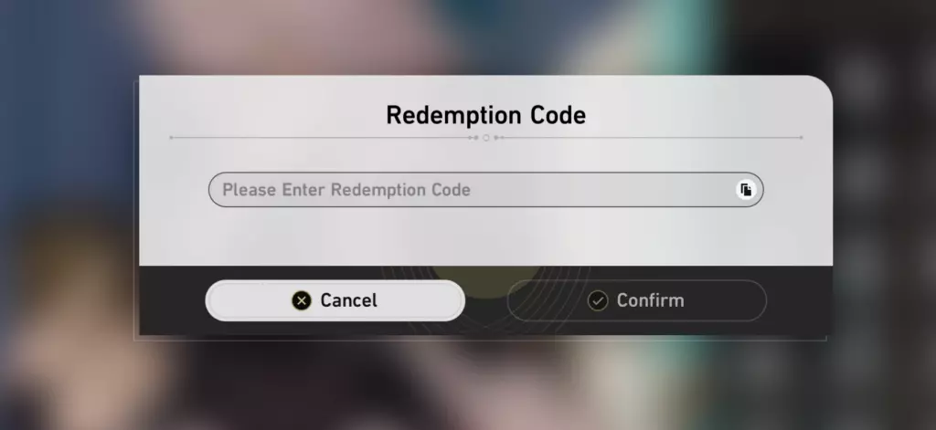Honkai Star Rail reward codes redeem screen