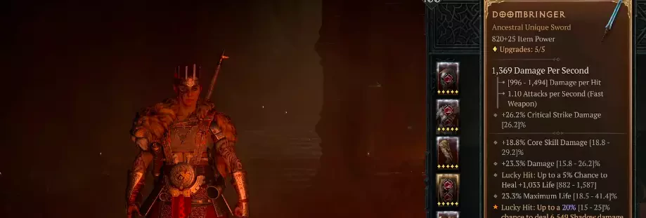 Doombringer Diablo 4 Uber Unique