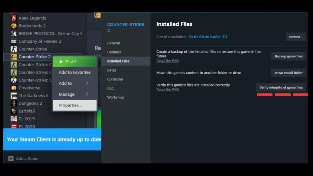 CS2 Missing Executable fix