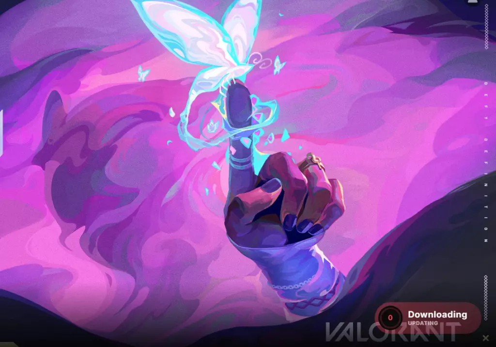 Valorant update screen