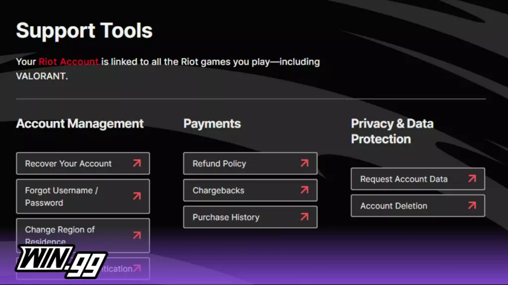 Purchase history in Valorant