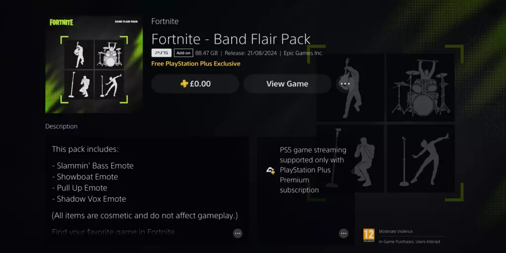 Band Flair Pack in PS Store
