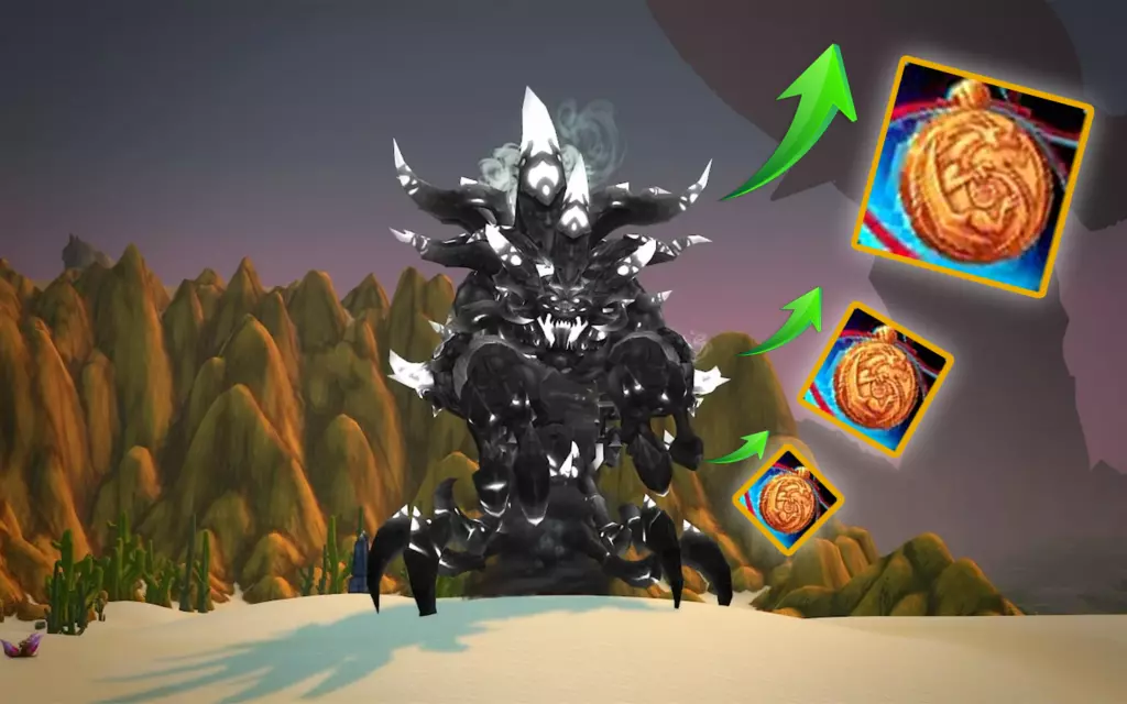 20th Anniversary Bronze Celebration Boost visually illustrated in front of WoW 11.0 from which Boss you can earn them