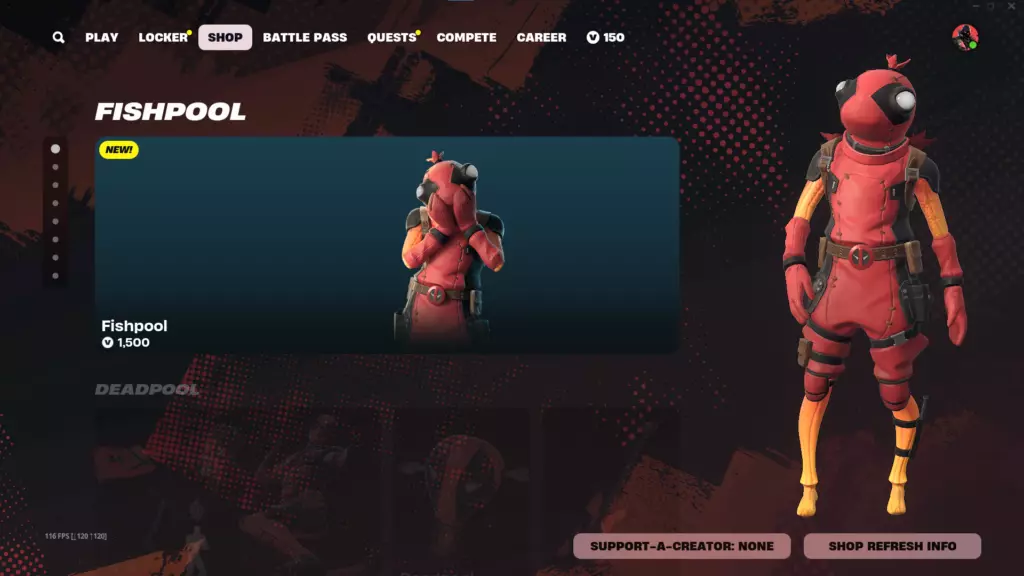 The Fishpool skin in Fortnite Item Shop