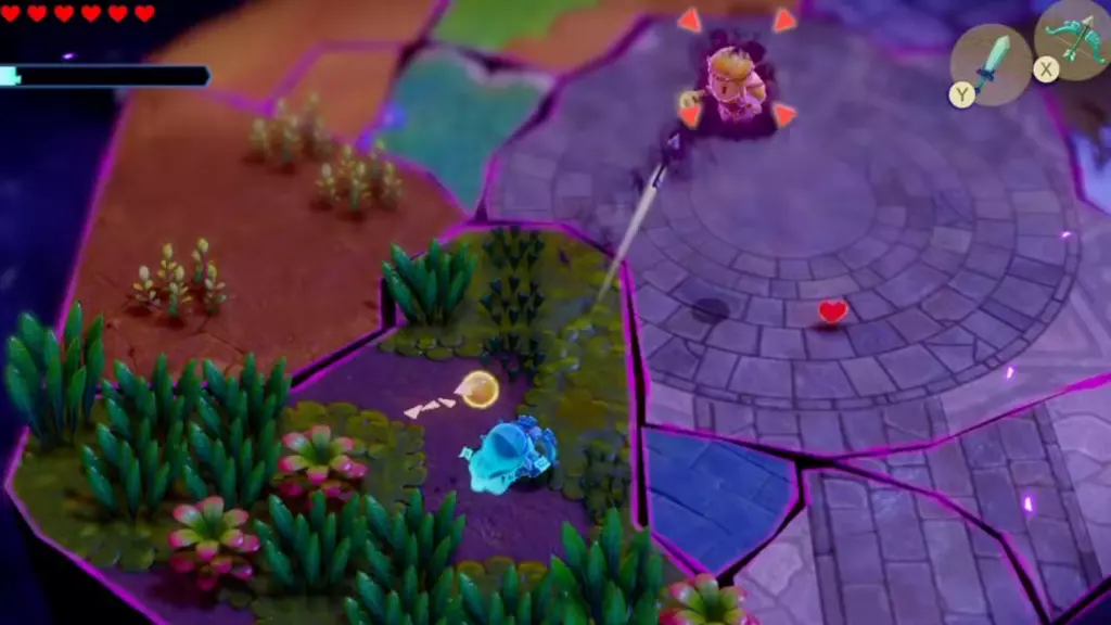 Echo Zelda being shot at by the Mighty Bow in Zelda: Echoes of Wisdom