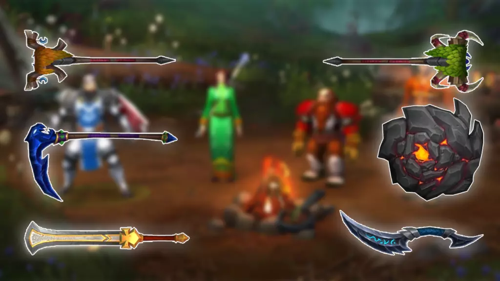 Some WoW Classic Season of Discovery Epic Class weapons