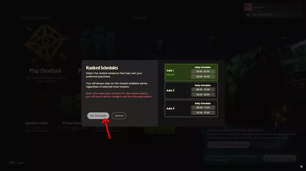 Deadlock ranked schedule deciding