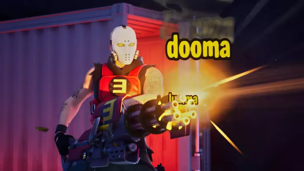 Eminem using Mythic RG Minigun in the Fortnite Kick's trailer