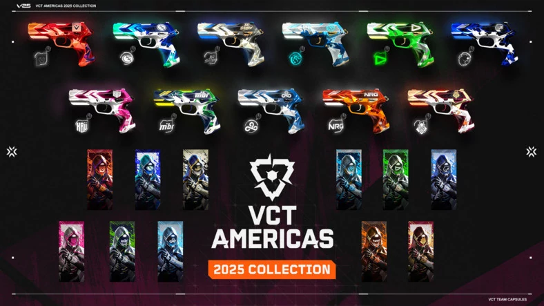 Valorant Champions Tour Team Capsules for the Americas region.