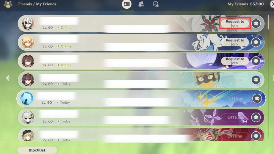 genshin impact friends