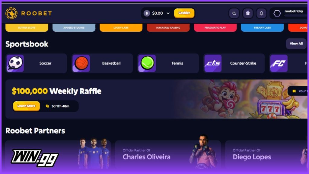 Roobet homepage