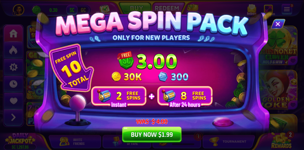 Mega Spin pack bonus offer