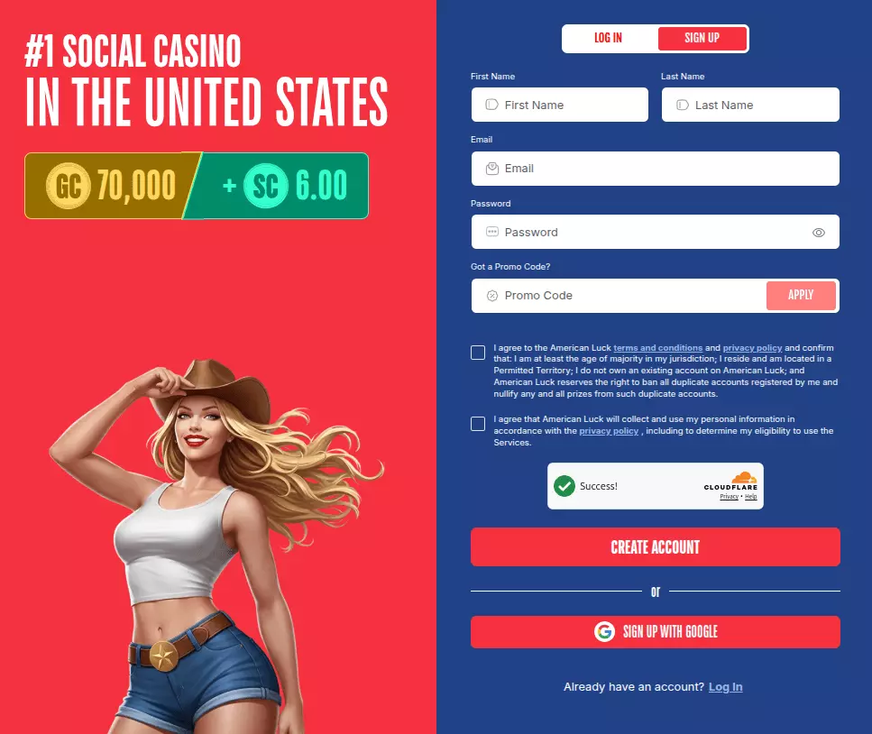 american luck casino login