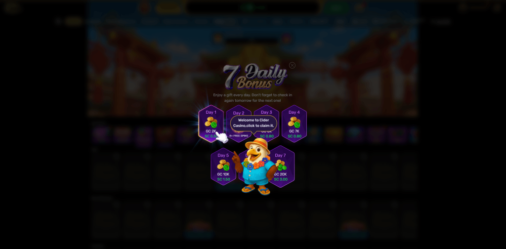 Daily Promo Page for Cider Casino