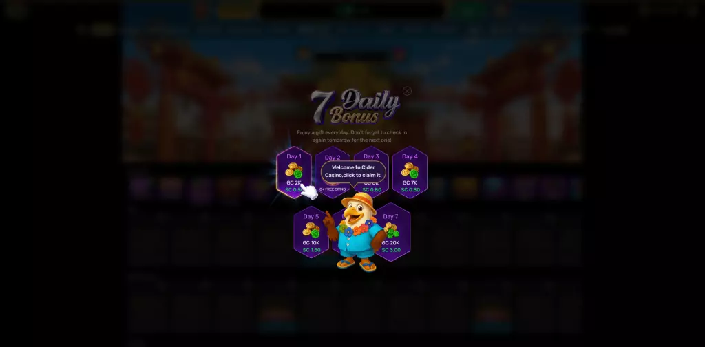 Daily Promo Page for Cider Casino
