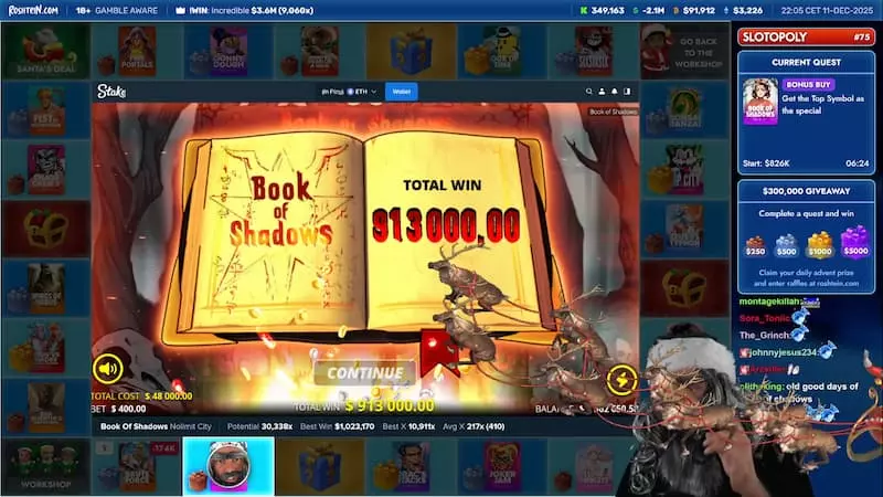 Roshtein Book of Shadows win