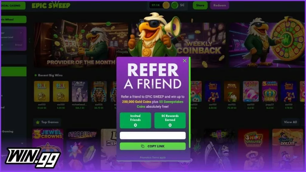 epicsweep refer a friend bonus
