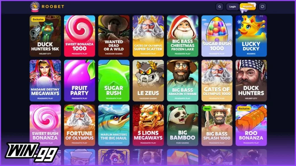 Roobet games collection