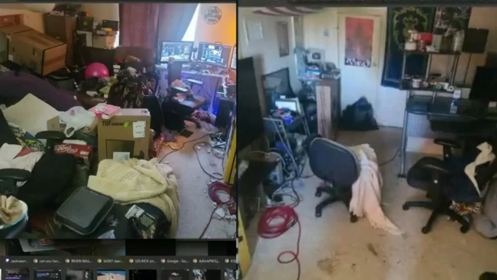 Asmongold's room before and after