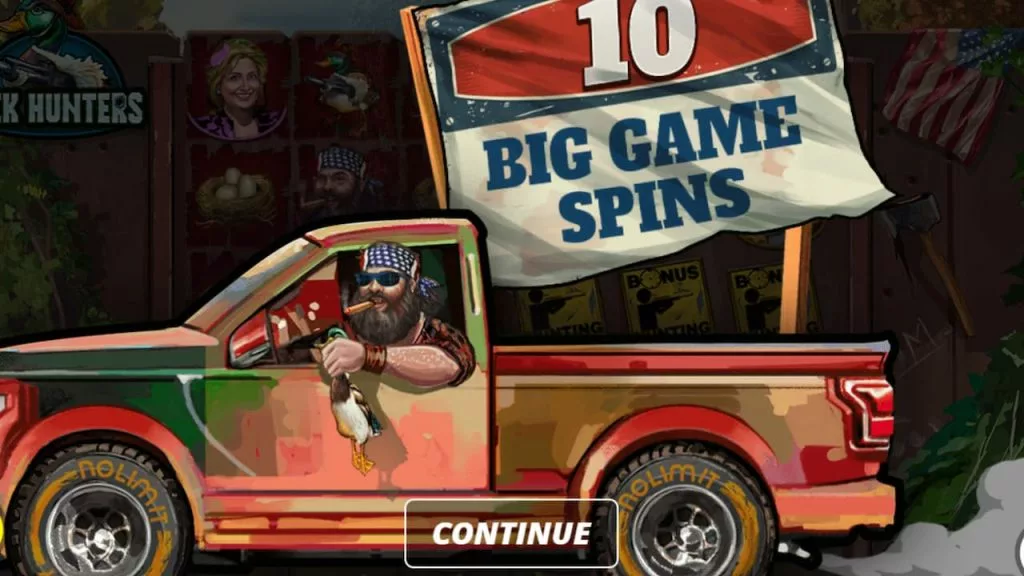 Getting 10 big game spins on Duck Hunter