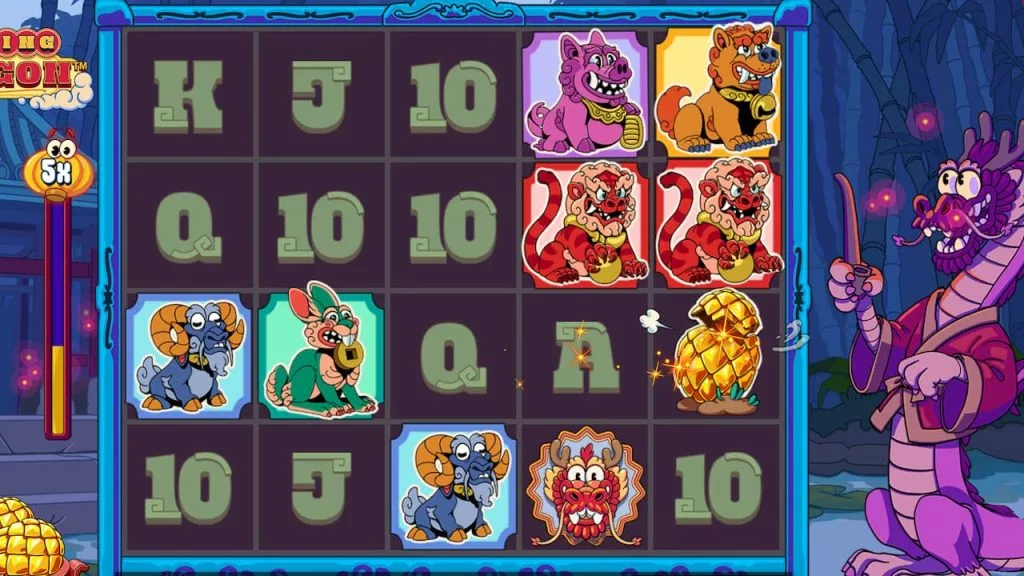 The Fire and Fortune bonus game in Smoking Dragon