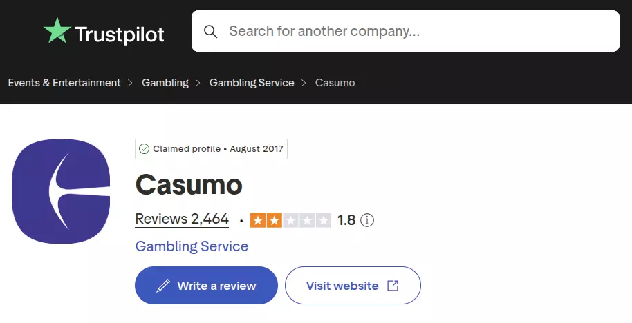 casumo trustpilot