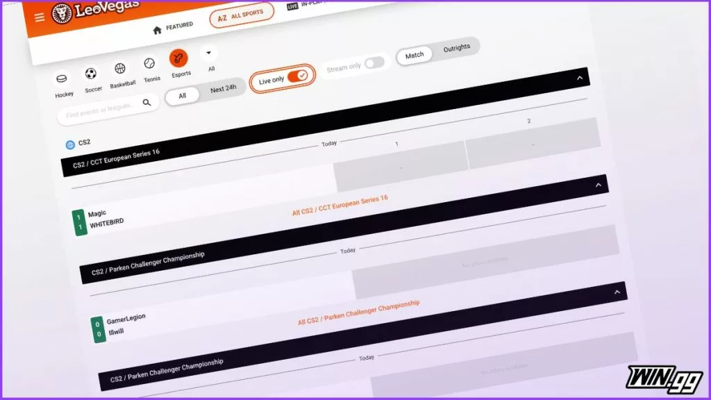 leovegas esports betting