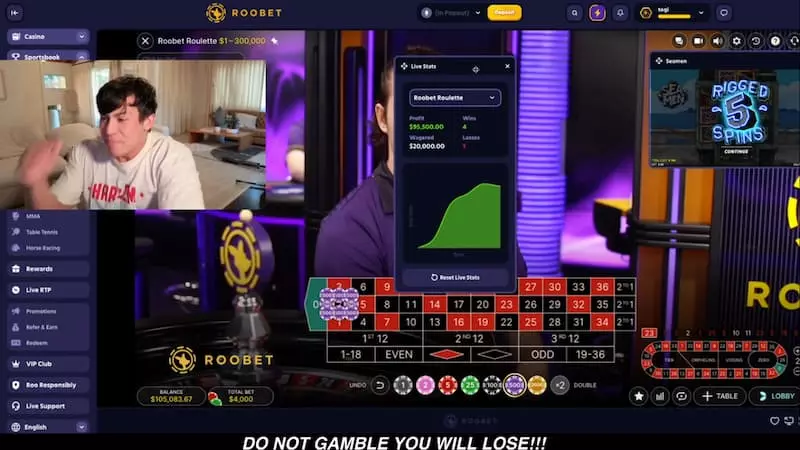 togi Roobet Roulette win