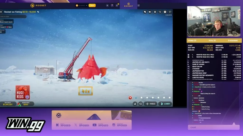 Xposed playing Ice Fishing slot