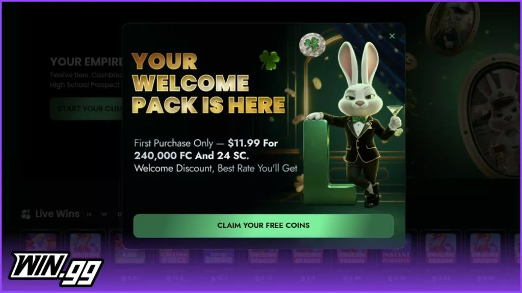 lucky bunny casino gold coin package bonus